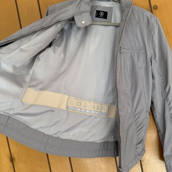 Bogner Lightweight Jacket Womens US 8 Neutrals Grey Fitted Preppy Full Zip - Picture 13 of 14